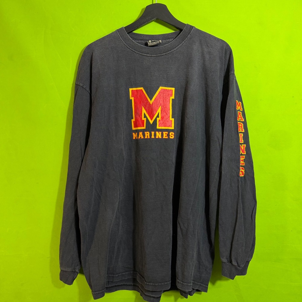Gear for Sports USMC Marines Long Sleeve T-Shirt XL Faded Black Vintage